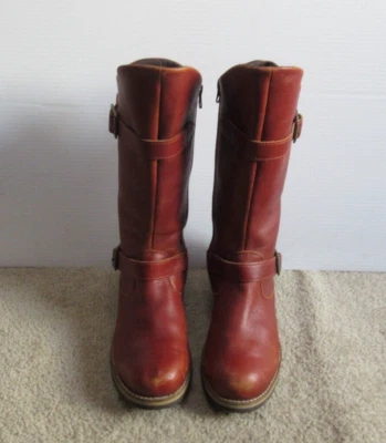 Botas Patagonia Para Mujer Tin Shed Rider Roble Cuero Marrón Moto Hebilla Talla US 7.5 Foto 1 de 4