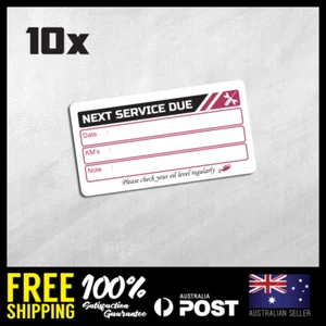 10x Next Service Due Label Stickers 35x65mm Oil Maintenance Vehicle #TYPE101 - Picture 1 of 1