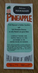 1960s Hala-Kahiki of Hawaii Pineapple Brochure price list Hawaiian Kauai HI - Picture 1 of 5