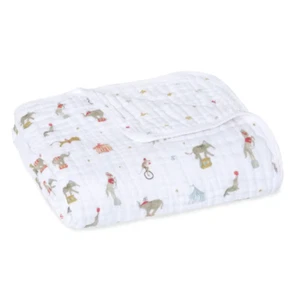 New Aden & Anais Essentials Cotton Muslin Elephant Circus Dream Blanket - Picture 1 of 5