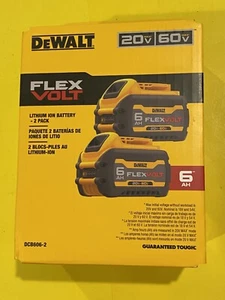 Nuova batteria agli ioni di litio DEWALT DCB606-2 FlexVolt 60V/20V confezione da 2, spedizione gratuita! - Foto 1 di 1