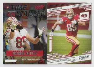 George Kittle 2021 PANINI PRESTIGE TIME STAMPED INSERT + BASE CARD LOT 49ERS - Picture 1 of 1