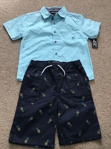 Kenneth Cole New York Boys Size 6 2pc Shorts Set Button Down Dressy Outfit NWT! - Picture 1 of 10