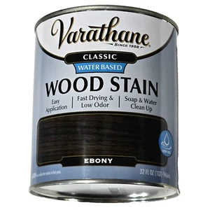 Varathane Classic Water Based Wood Stain Easy Fast Drying Ebony Quart - Picture 1 of 1