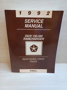 Camión Chrysler D&W 150-350 1992 Ramcharger manual de servicio tracción trasera - Imagen 1 de 8