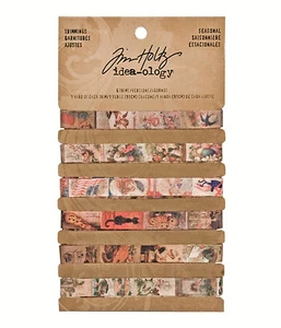 Cinta de cuaderno de recortes artesanal Tim Holtz TEMPORADA San Valentín Pascua Halloween Navidad - Imagen 1 de 5