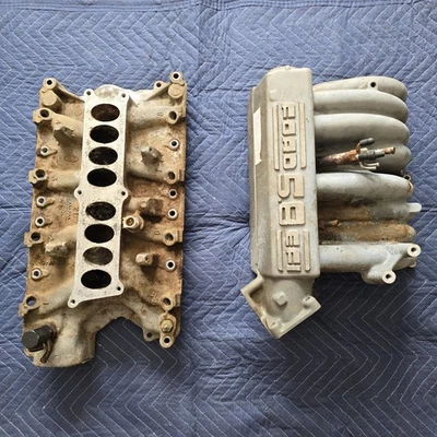 1987-1997 351W 5.8 EFI Complete Upper Lower Intake Manifold Ford F250 F150 F100 - Image 1 of 4