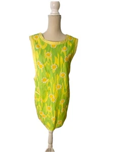 Women’s Cotton True Vintage Layering Shirt Size S/M Top floral Yellow Handmade - Picture 1 of 5