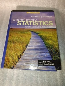 Introductory Statistics Gould Ryan Textbook Instructor Edition Hardcover w Disk - Foto 1 di 5