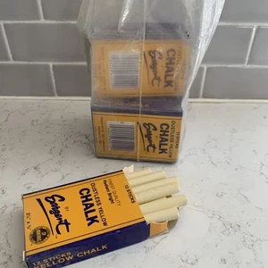 Tiza amarilla sin polvo Sargent vintage hecha en Israel cantidad 7 nuevo stock antiguo - Imagen 1 de 6