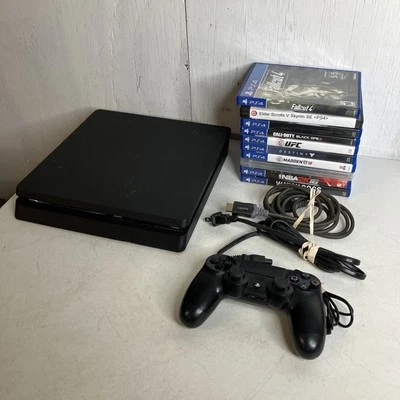 Sony PlayStation 4 Slim 1TB Console Black CUH-2215B PS4 Bundle 10 Games Fallout4 - Image 1 of 4