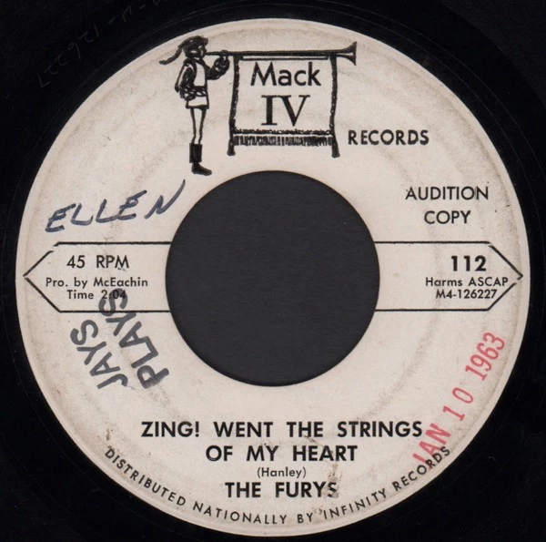 The Furys (13) - Zing! Went The Strings Of My Heart / Never More, 7", (Vinyl) Foto 1 de 1