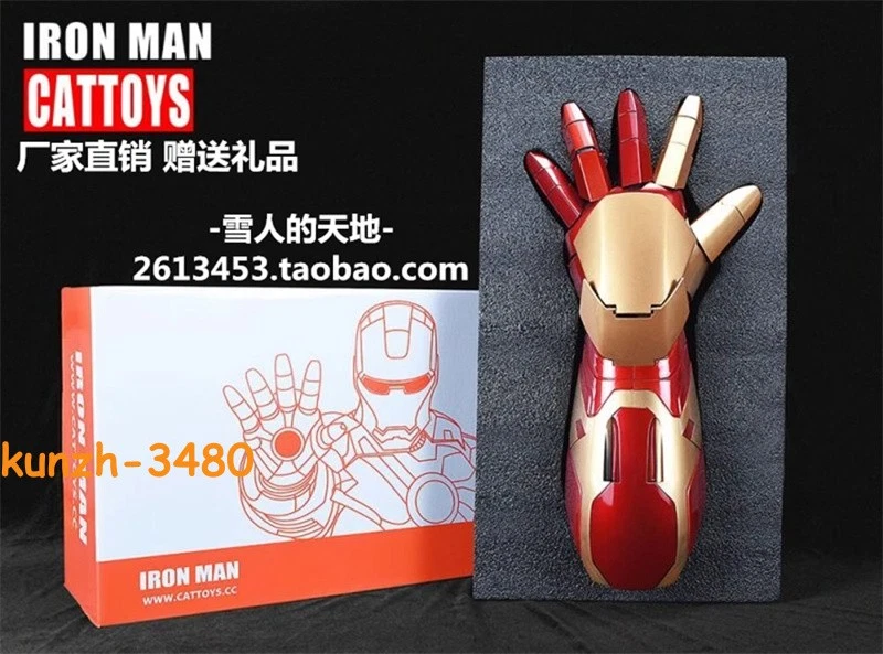 Halloween 1/1 Vengadores Iron Man MK42 Armadura Mano Brazo LED Guantes Voz Juegos con disfraces Juguete Foto 1 de 4