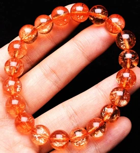 10.3mm Natural Yellow Ah Seiche Citrine Crystal Gemstone Round Beads Bracelet AA - Picture 1 of 7
