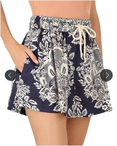 NWT Zimmermann Silk pattie Relaxed Short Navy Baroque Floral 0 P Designer Boho - Picture 1 of 17