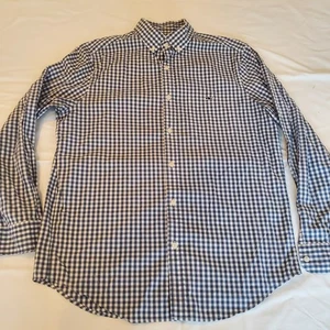 Vineyard Vines Logo Whale Button Front L/S Shirt M Navy Blue & White Tucker - Picture 1 of 7