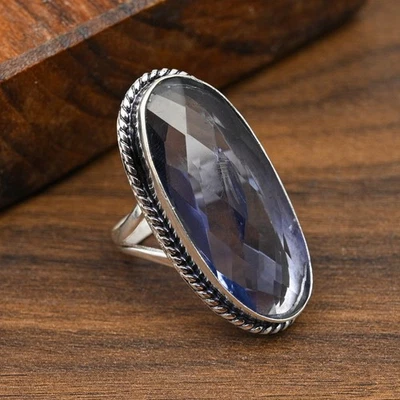 Iolite Gemstone Handmade 925 Sterling Silver Jewelry Ring Gift For Women - Image 1 of 4