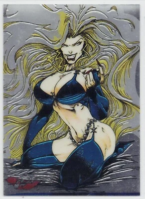 Lady Death All Chromium Series 1 Trading Card #29 Black Valentine Krome 1994 - Image 1 of 2