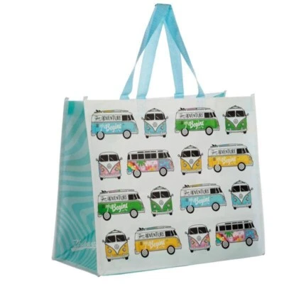 Volkswagen VW T1 Camper Bus Design Reusable Shopping Bag - Summer Love Surf - Image 1 of 3