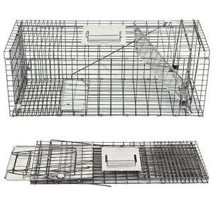 32" Portable Metal Animal Trap Safe Design Rodent Heavy Duty Hunt Trap Cage