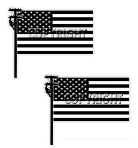 Lineman American Flag Linemen Decals Adhesive Vinyl Indoor Outdoor Decals - Picture 1 of 4