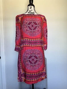 Laundry By Shelli Segal Dress Size 8 Multicolor Zipper 3/4 Sleeves NWOT Lined - Picture 1 of 11