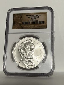 2009-P Lincoln Bicentennial 90% Silver Uncirculated Dollar Coin NGC MS 70 - Picture 1 of 2