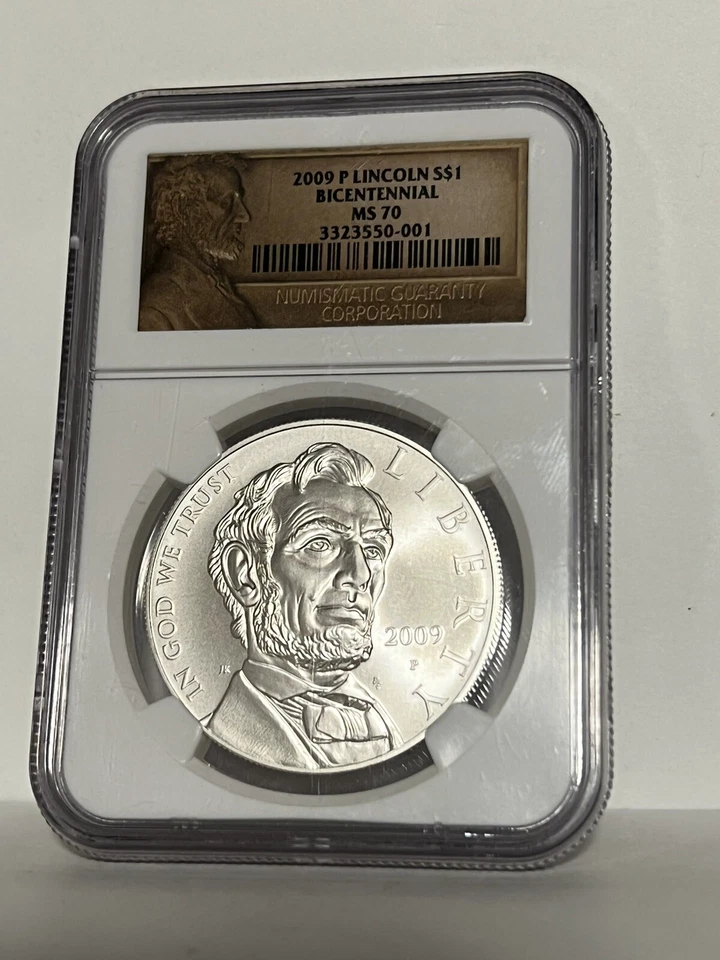 2009-P Lincoln Bicentennial 90% Silver Uncirculated Dollar Coin NGC MS 70 - Image 1 of 2