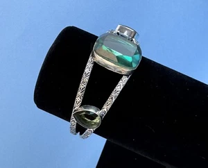 Handgefertigtes Indicolith Turmalin 925 Silber Armreif Armband - Bild 1 von 8