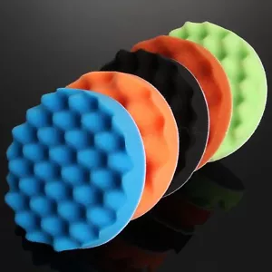 5Pcs 6"/7" Sponge Car Polisher Waxing Buffing Polishing Pads Waffle Foam Pads - Picture 1 of 16