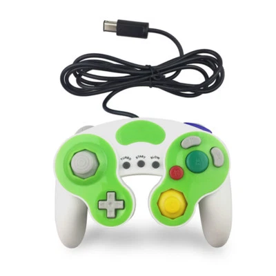 Green Wired Shock Gamepad Controller Joystick for Nintendo Gamecube NGC - Image 1 of 2
