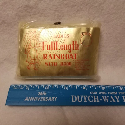 Vintage Full Length Raincoat One Size Carrying Case Hong Kong Plastic Rain Coat - Image 1 of 4