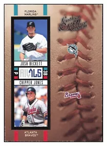2005 Donruss Leather & Lumber Rivals Josh Beckett Chipper Jones #R-10 #1168/2000 - Picture 1 of 2