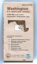 USGS NOAA Topographic-Bathymetric Map WASHINGTON DC MD VA 1:250K 1989 1x2° - BAD