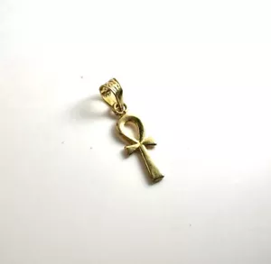 18k Gold Pendant Ankh Charm Ancient Egyptian Key of life Handmade 1g - Picture 1 of 7