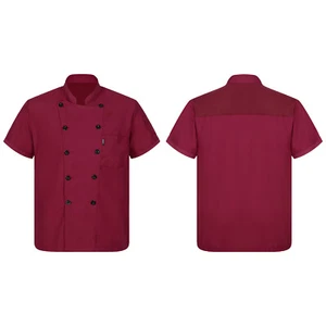Unisex Short Sleeve Chef Coat Jacket Double-Breasted Kitchen Uniform Shirts - Picture 1 of 94