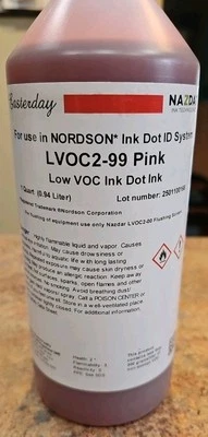 1 Quart Nazdar LVOC2-99 Pink Dot Ink For Nordson Ink Dot ID System - Image 1 of 3