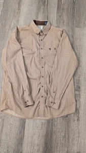 XL - Tall Wrangler Men's George Strait Brown Print Long Sleeve Button Shirt - Picture 1 of 6