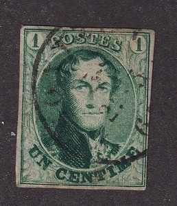 Belgium 1861 King Leopold I, used 1c imperf sc#9 [W139] - Picture 1 of 1