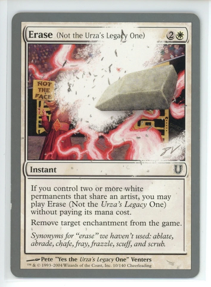 ERASE (NOT THE URZA'S LEGACY ONE) Unhinged #10 UNH(LP)(MTG) - Image 1 of 1