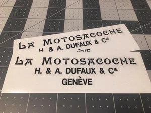 La Motosacoche Dufaux Early Bicycle Set Of 2 Decals Black - Picture 1 of 2