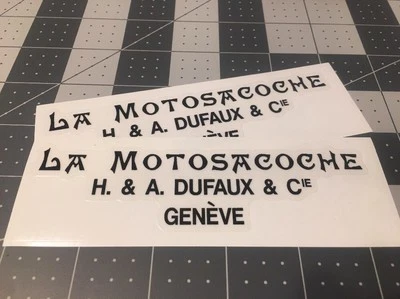 La Motosacoche Dufaux Early Bicycle Set Of 2 Decals Black - Image 1 of 2