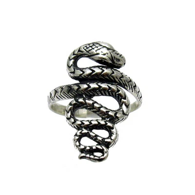 Echter Sterling Silber Ring Schlange massiv gestempelt 925 handgefertigt - Bild 1 von 4