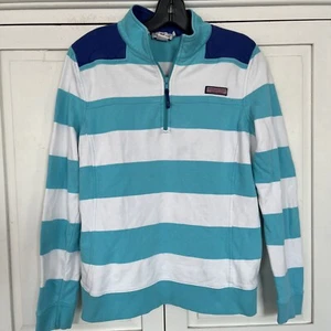 Vineyard Vines Shep Shirt Kids Youth Large Zip Sweatshirt Aqua Blue - Picture 1 of 5