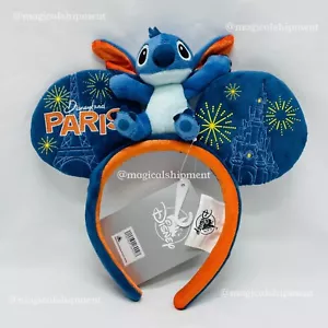 Nuovo con etichetta! Parchi Disney - Cerchietto Orecchie Stitch Disneyland Paris |EPCOT Padiglione Francia - Foto 1 di 2