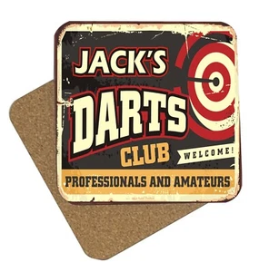 Posavasos de madera brillante personalizados para sala de juegos de dardos ideal para té/café Co27 - Imagen 1 de 2