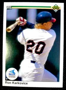 Tarjeta coleccionable de béisbol MLB Chicago White Sox Ron Karkovice 1990 cubierta superior - Imagen 1 de 4