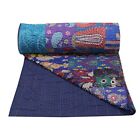 Cotton Khambadiya Patchwork Handmade Vintage Kantha Quilt Reversible Bedding Art
