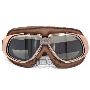 Retro Vintage Motorcycle Aviator Pilot Goggles Anti-Fog Outdoor Glasses Eyewear - Picture 1 of 6