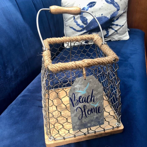 Metal Beachy Decorative Heavy Gauge Chicken Wire Style Basket Multi Use Cover